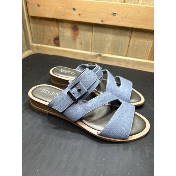 Kenneth Cole Reaction Womens Julianna Asymmetrical Strap Sandals Size 6.5 Blue - Picture 1 of 7